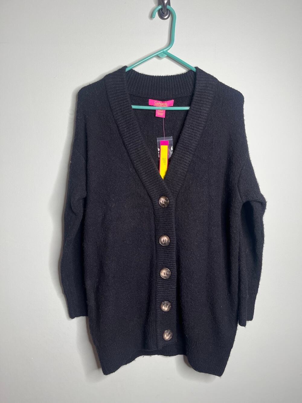 Catherine Malandrino Button Cardigan Black Soft Small